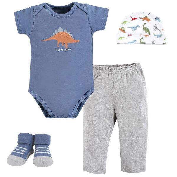 slide 1 of 1, Hudson Baby Infant Boy Layette Boxed Giftset, Dino, 0-6 Months - Dino 0-6 Months - Dino