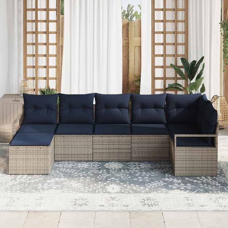 Modular Outdoor Sofa Set with Cushions - 113×48×27.2 - Grey