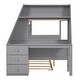 preview thumbnail 10 of 28, Twin Over Full Bunk Bed with Trundle, Desk, and Storage Drawers, Grey