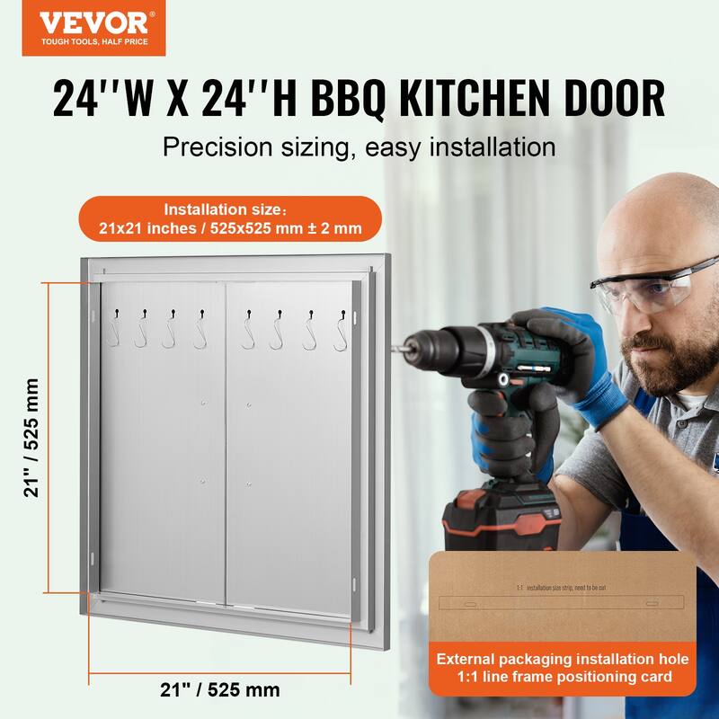 VEVOR Stainless Steel Double Kitchen Access Doors