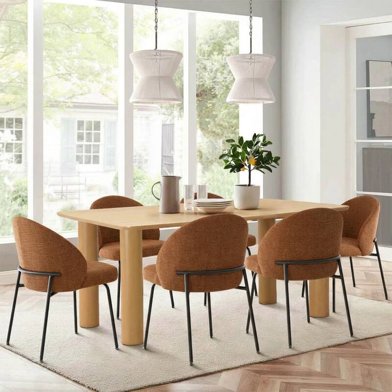 Upholstered Dining Chairs(Set of 6) - Terracotta