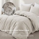 preview thumbnail 4 of 34, Flax Linen Cotton Blend Duvet Cover Set, Durable, and Moisture-Wicking, 3 Piece Bedding Set