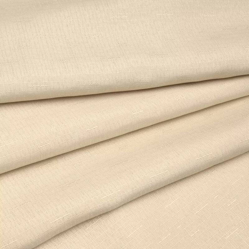 No Hook Slub Linen Texture Shower Curtain with PEVA Snap-in Liner