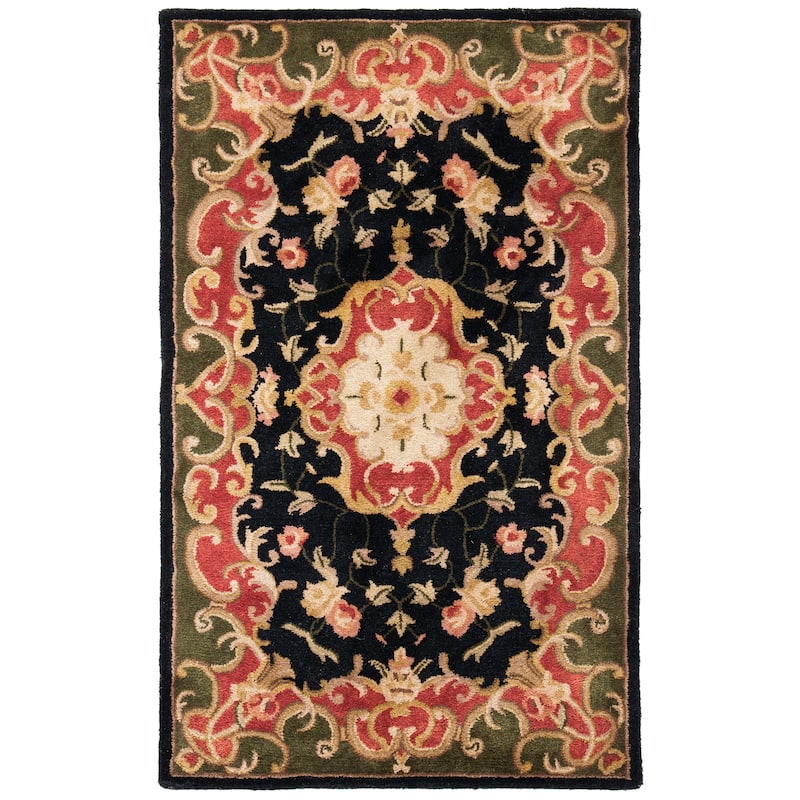 SAFAVIEH Handmade Classic Selvaggia Traditional Oriental Wool Rug - 3' x 5' - Black/Green