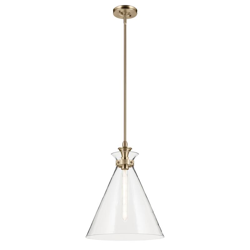 Kichler Lighting Laria 16 Inch 1 Light Pendant with Clear Glass in Champagne Bronze
