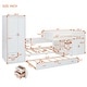 preview thumbnail 17 of 27, Wooden Versatile Twin Bunk Bed with Trundle,Cabinet,Wardrobe,Desk and Drawers