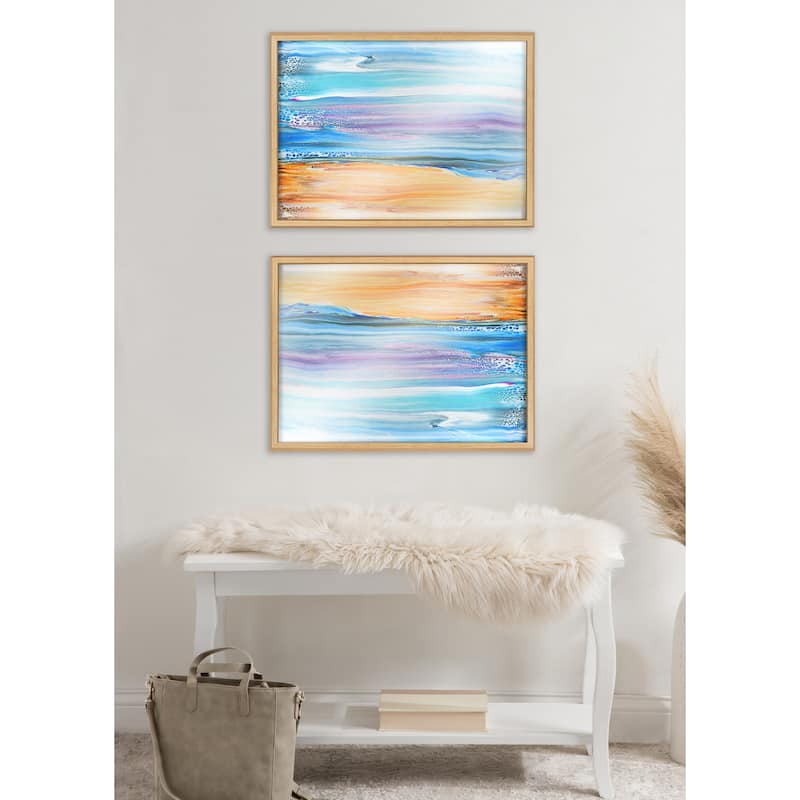 Kate and Laurel Blake Sand and Surf Framed Printed Art by Xizhou Xie