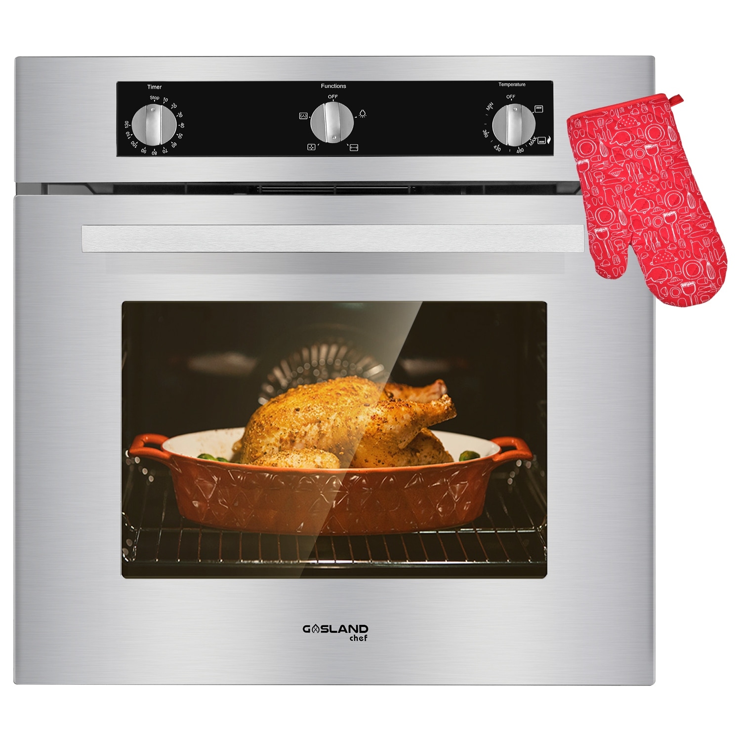 Gasland Chef 24" 2.0 cu.ft Single Gas Wall Oven with Convection In Stainless Steel Natural Gas Oven