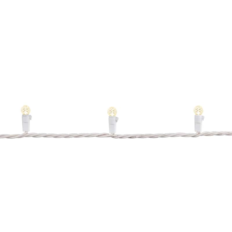 50 Count Warm White LED G12 Berry Mini Christmas Lights, White Wire