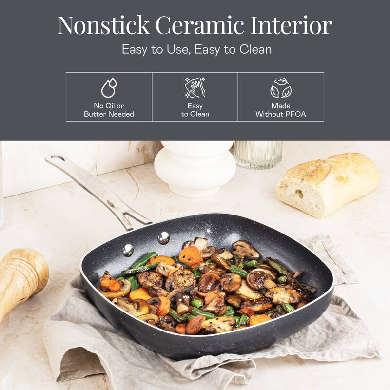 Granitestone Ceraluxe 20 Piece Nonstick Ceramic Cookware & Bakeware Set