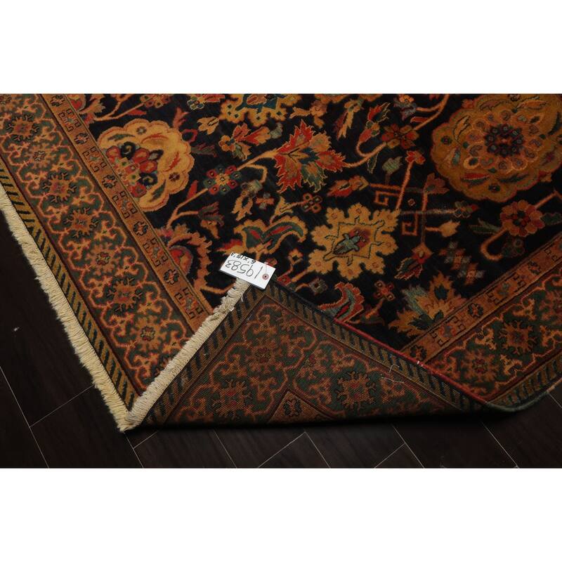 6x15'3'' Hand Knotted Wool Dark Blue Traditional Botanical Peshawar Rug - 6' x 15' 3''