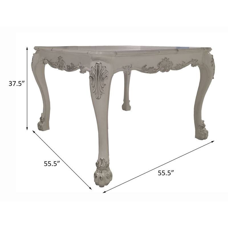 Adison Bone White Counter Height Table with Curvy Apron