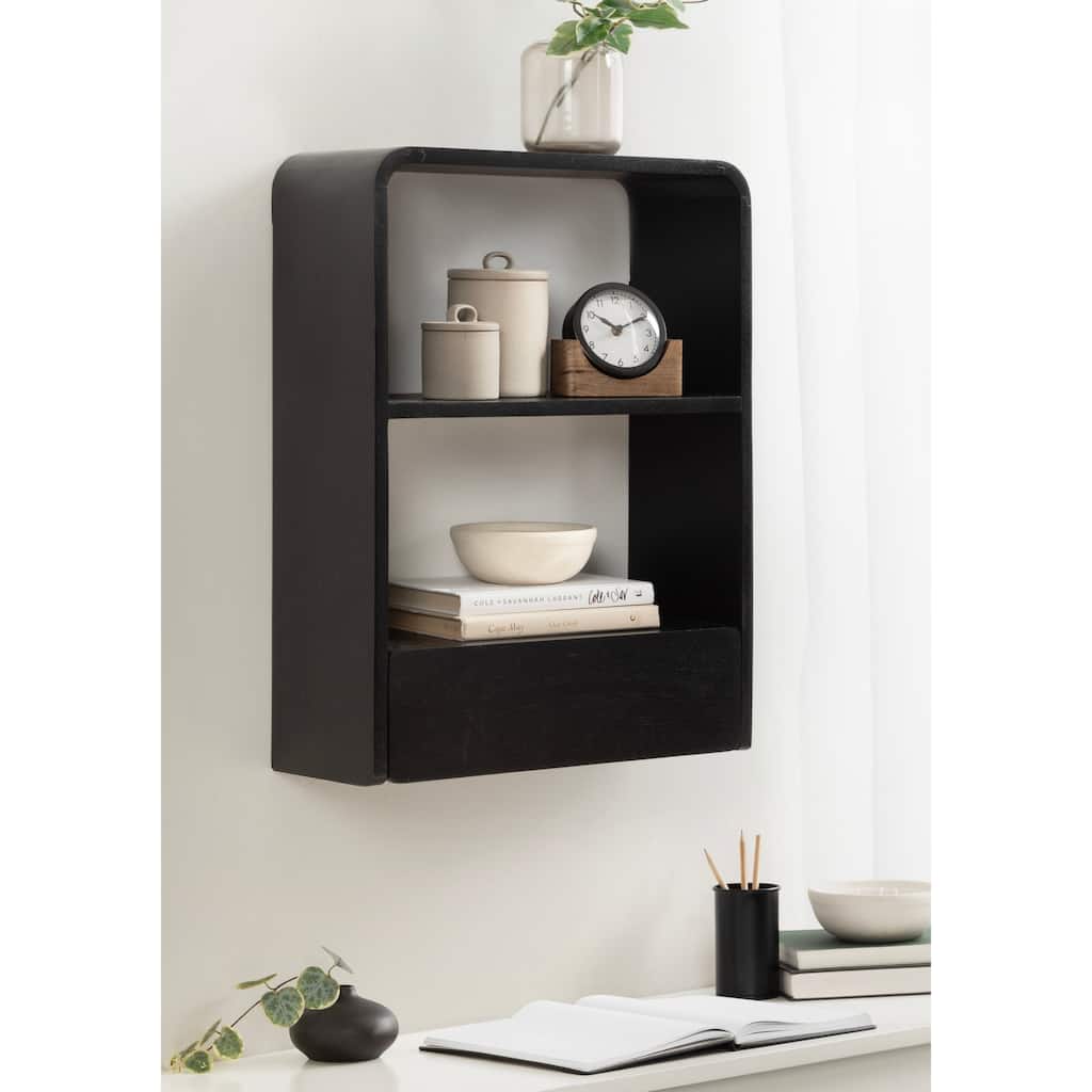 Kate and Laurel Kato Wall Shelf with Drawer