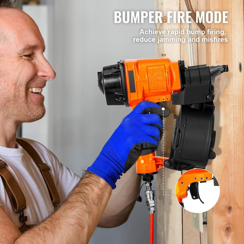 Coil Framing Nailer, 15 Degree Pneumatic Framing Nail Gun Air Coil Nailer for Framing, Wall Flooring and Wall Assembly