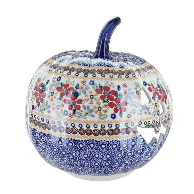 Blue Rose Polish Pottery L022-Manufaktura Large Pumpkin
