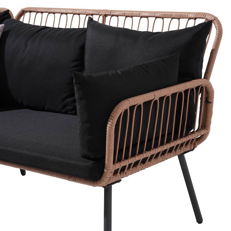 Outdoor Patio Furniture L-Shaped Sectional Sofa Set