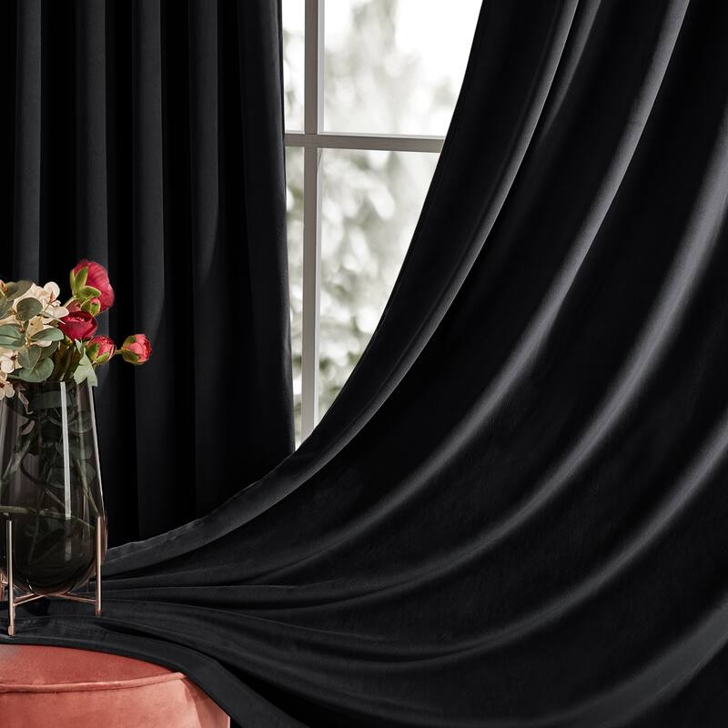 Deconovo Velvet Room Darkening Curtain Panel, Thermal Insulated