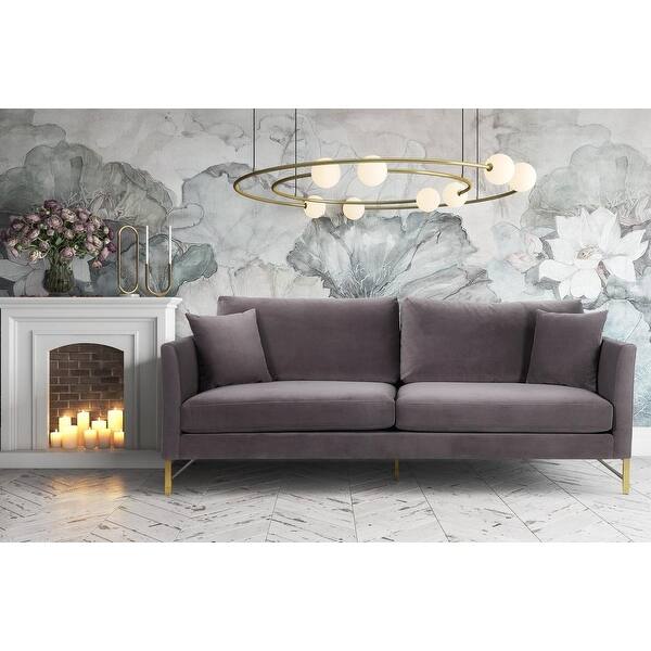 Massi Grey Velvet Sofa Overstock 22420152 Level up your living room with this modern sofa. tov
