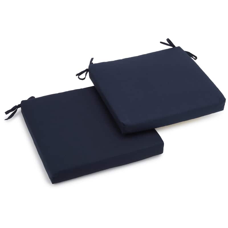 20-inch by 19-inch Twill Indoor Chair Cushion (Set of 1, 2, or 4) - 20 x 19 - Set of 2 - Navy