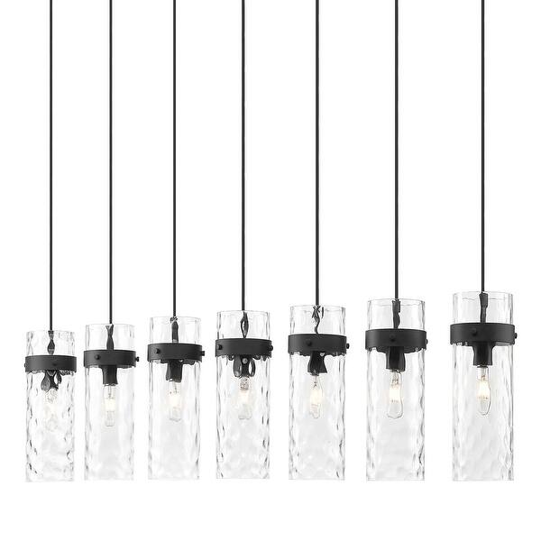 slide 2 of 11, Z-Lite 7002P5-7L Fontaine 7 Light 57" Wide Linear Chandelier Matte Black