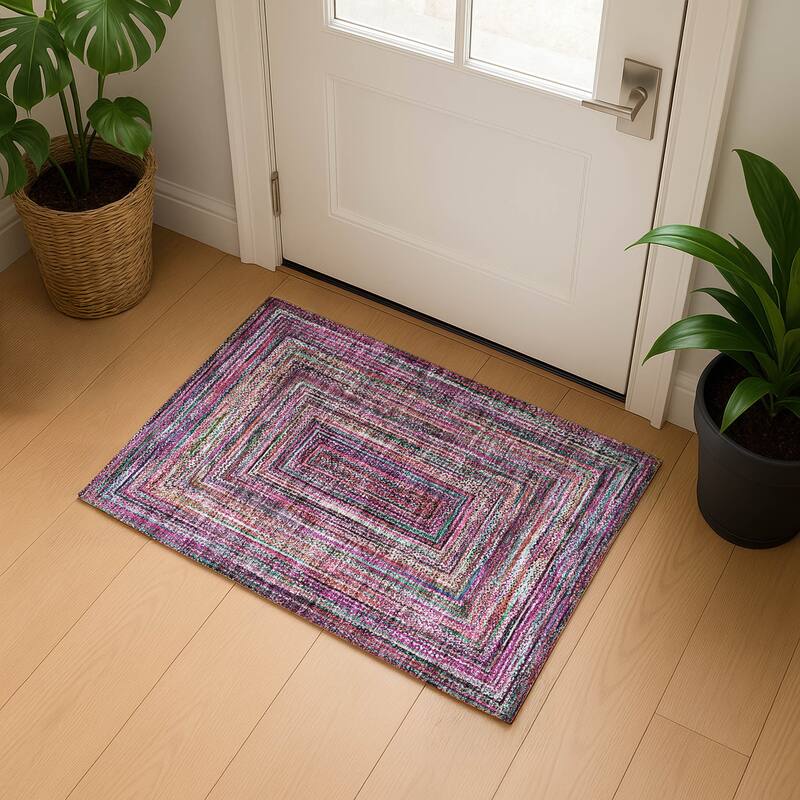 Premium Washable Super Soft Modern Dimensions Mayfield Rug - Pink - 1'8" x 2'6"