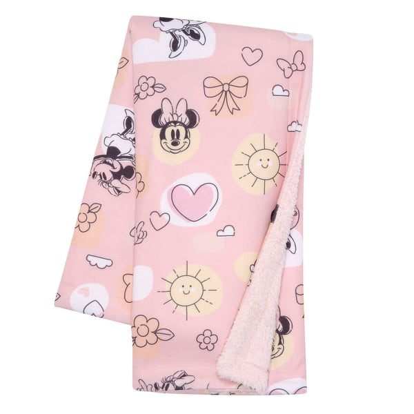 slide 2 of 5, Lambs & Ivy Disney Baby Sweetheart Minnie Mouse Pink Soft Fleece Baby Blanket