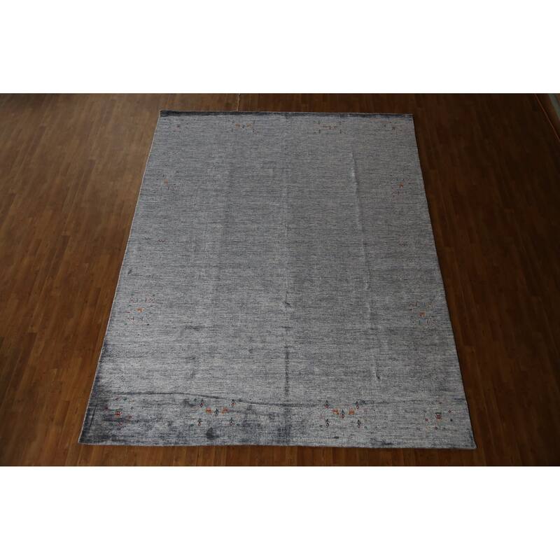 Hand Knotted Oriental 100% Wool Carpet Tribal Tribal Greys & Charcoal Gabbeh Area Rug - 12' 1'' X 9' 4''
