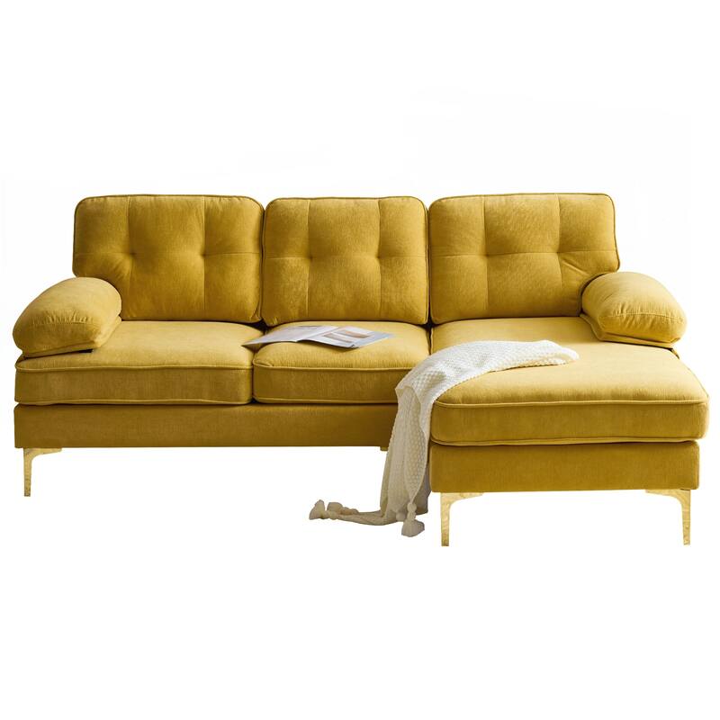 Modern Sectional Sofas Couches Velvet L-Shaped Couches