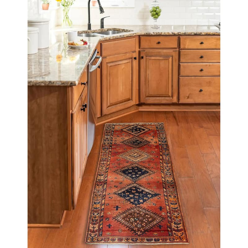 ECARPETGALLERY Hand-knotted Melis Vintage Copper Wool Rug - 3'10 x 10'9