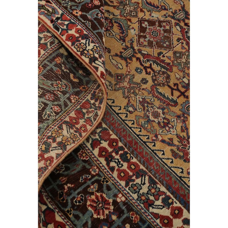 Hand Knotted Oriental 100% Wool Carpet Traditional Geometric Yellow & Gold Qashqai Area Rug - 6' 2'' X 4' 0''