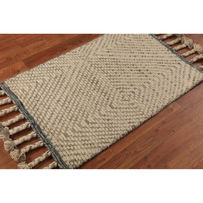 Moroccan Indian Rug Hand-Knotted Wool Carpet - 2'0"x 3'0"