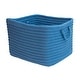preview thumbnail 13 of 21, Modern Farmhouse Braided Mudroom Storage 12"x10"x8" - Dusk Blue
