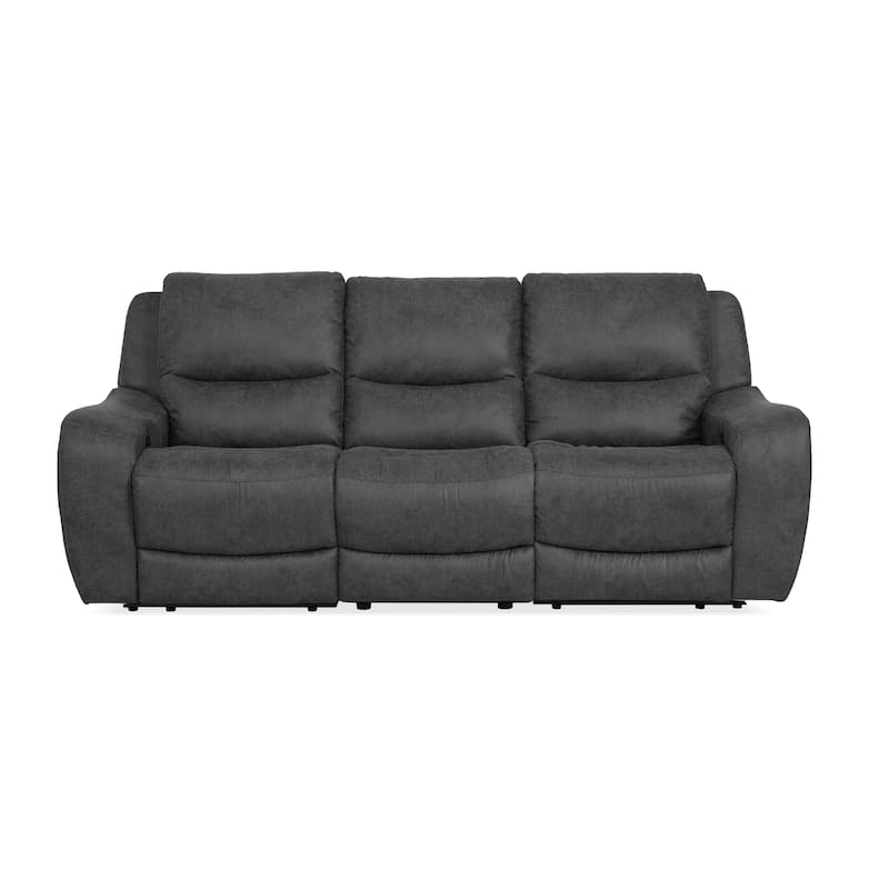 Furniture of America Evelio Modern 3-Piece Oversized Power Recline Sofa Set with USB Ports - Dark Grey