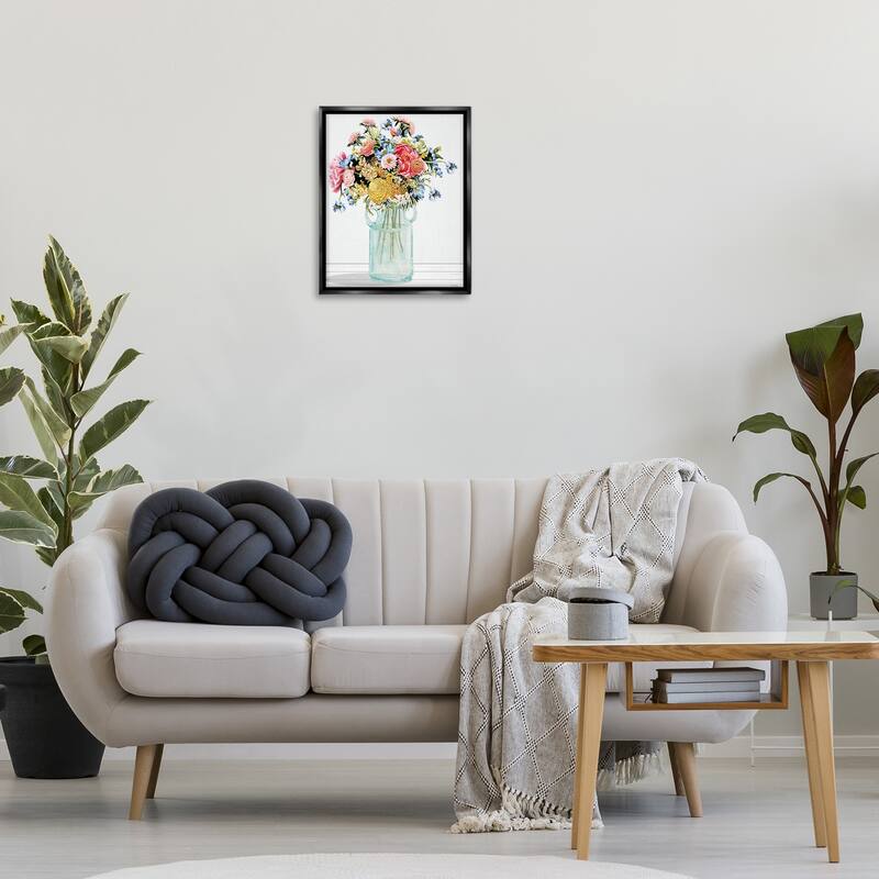 Stupell Country Classic Bouquet Framed Floater Canvas Wall Art Design By Cindy Jacobs