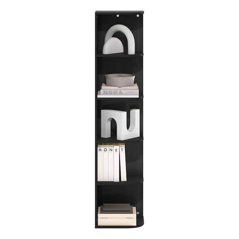 Furinno Pasir 5-Tier Corner Open Shelf Bookcase