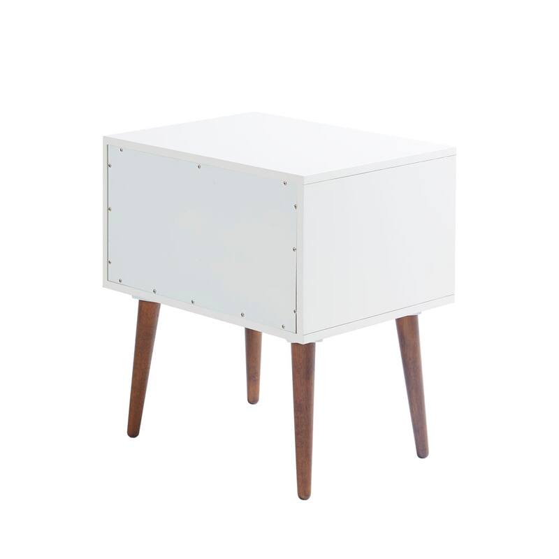 Mid-Cnetury Modern Wooden Storage Nightstand with 2 Drawers