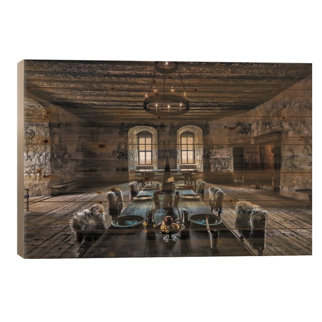 Torpa Stone House Print On Wood by Benny Pettersson - Multi-Color