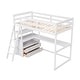 preview thumbnail 26 of 31, Twin Size Loft Bed with Desk and Shelves, Two Built-in Drawers, Gray