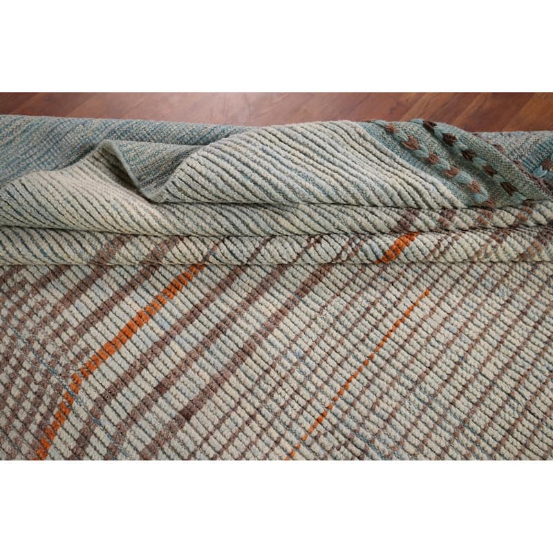 Abstract Moroccan Large Area Rug Handmade Wool Carpet - 11'9" x 15'10"