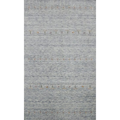 Hand Knotted Oriental 100% Wool Carpet Tribal Animal Pictorial Navy Blue & Blues Gabbeh Area Rug - 10' 0'' X 6' 7''