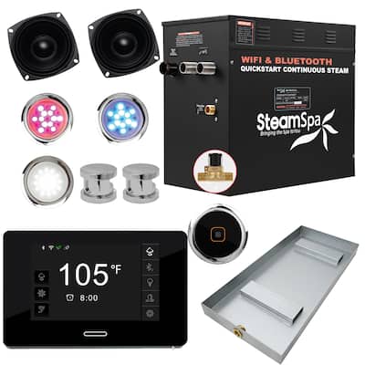 Black Series Wifi and Bluetooth 10.5kW Steam Bath Generator Package