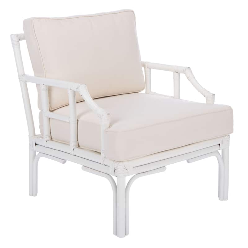 SAFAVIEH Maudie Rattan Accent Chair - 27.6" W x 31.5" L x 31.5" H - 28Wx32Dx32H