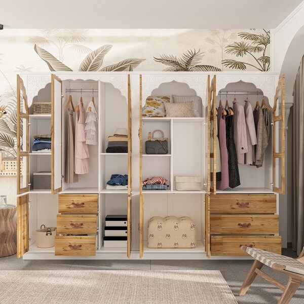 Vintage-Inspired Grand Closet Dual Wardrobe Set with Metal Accents - On  Sale - Bed Bath & Beyond - 40341395