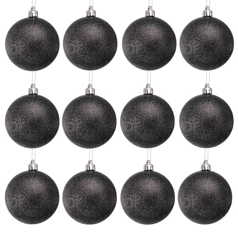 80mm Shatterproof Plastic Glitter Ball Set of 2