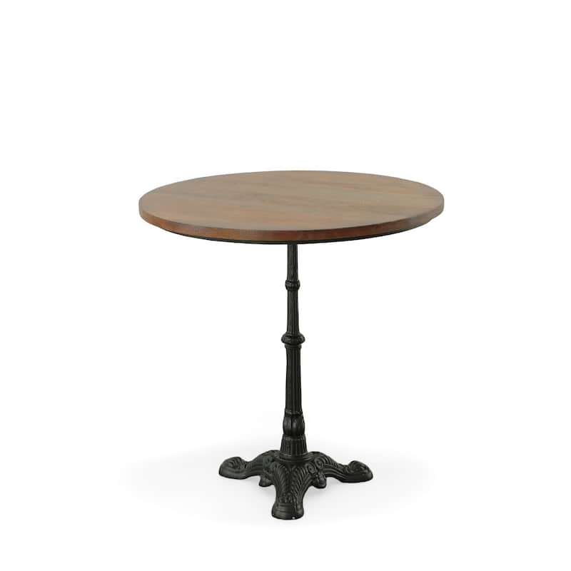 Carolina Living Velio Bistro Table - Chestnut Top - Black Base