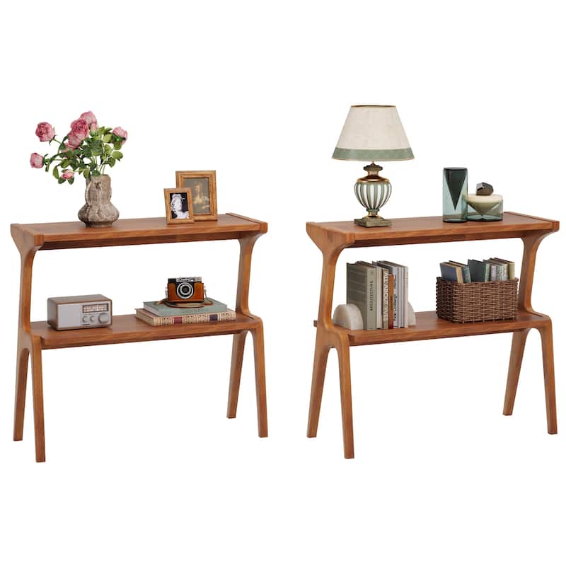 Modern SideTable with Storage Shelf, Sofa End Table with Solid Wood Legs, Bedside Table, Nightstand for Bedroom, Living Room