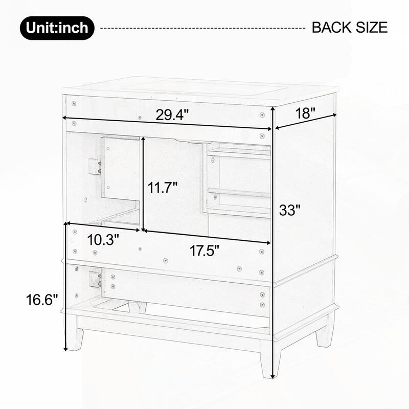 30" Bathroom Vanity with Sink