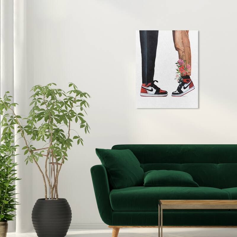 Wynwood Studio Fashion and Glam Sneaker Love Black and Light Brown Farmhouse Wall Art Canvas Print - 24 x 20