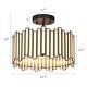 preview thumbnail 23 of 26, Tifany Modern Gold 3-Light Drum Glass Chandelier Semi-Flush Mount Ceiling Light