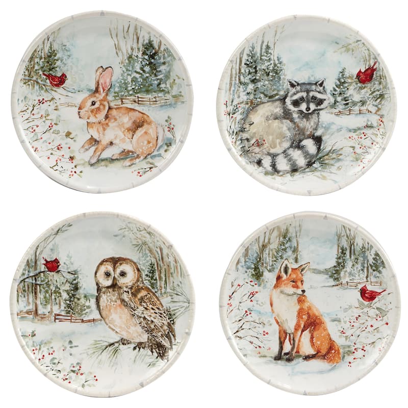 Certified International Winter's Walk 8.5" Salad/Dessert Plates, Set of 4